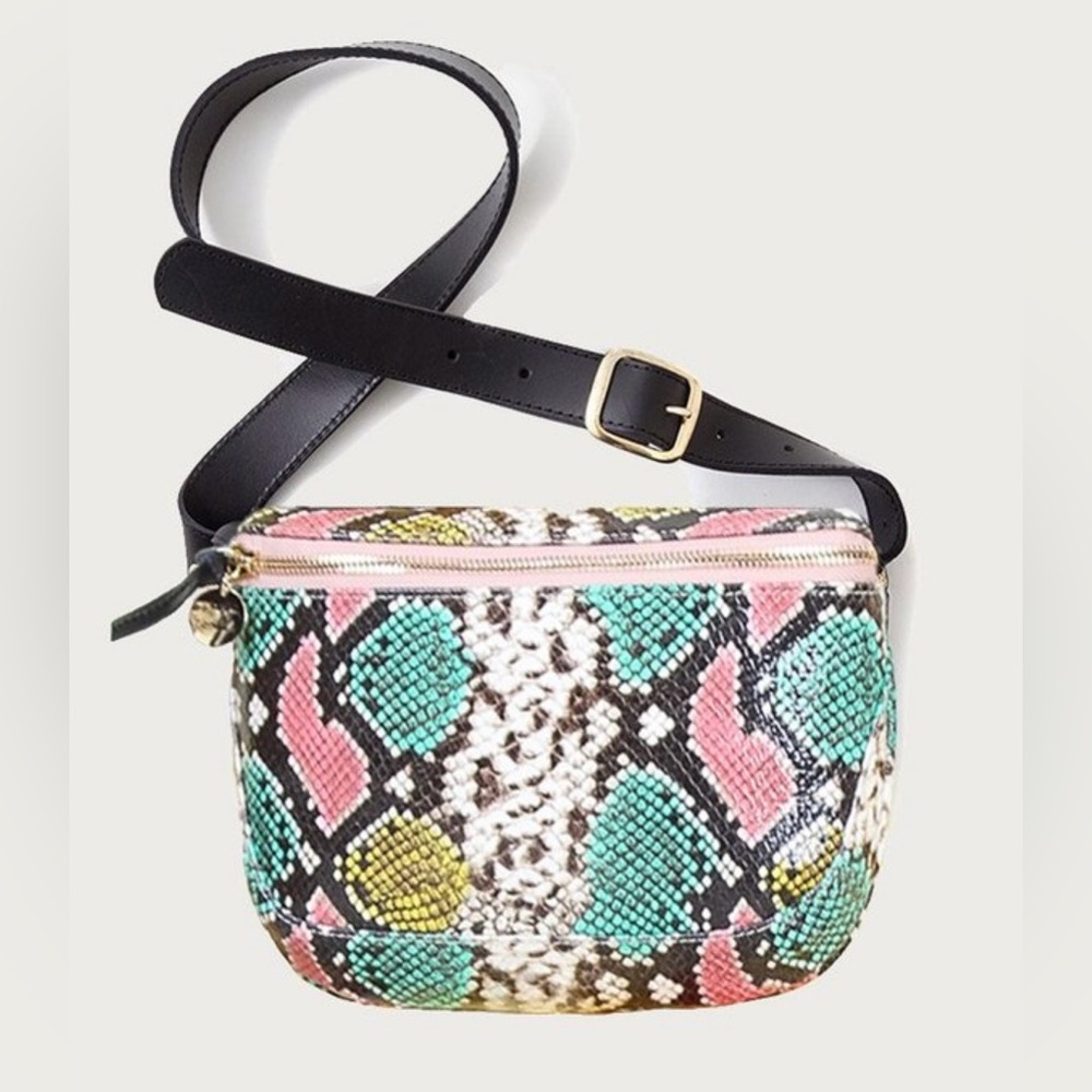 Clare V. Belt Bag Fanny Pack - Pastel Painted Snake